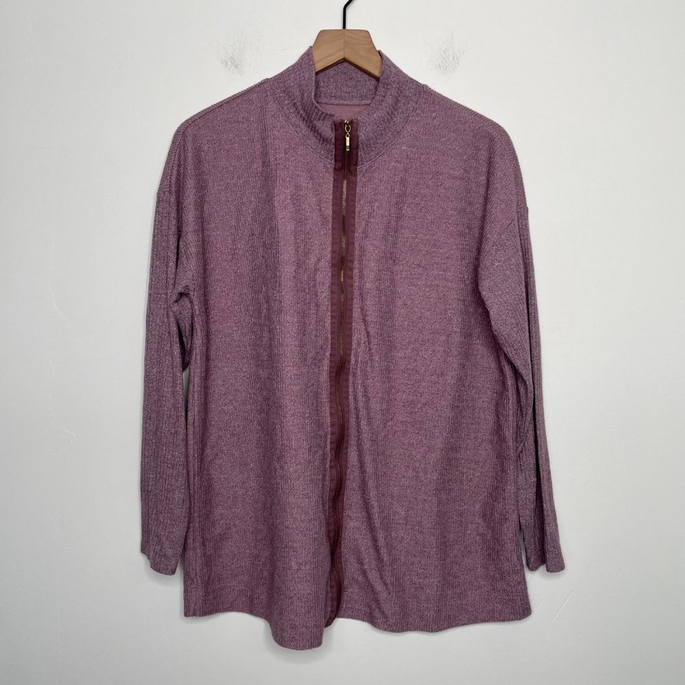 Soft Surroundings Womens Zip Up Sweatshirt‎ Size Large Knit Stretch Modal